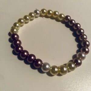 Elegant Pearl Bracelet - Gold and Brown